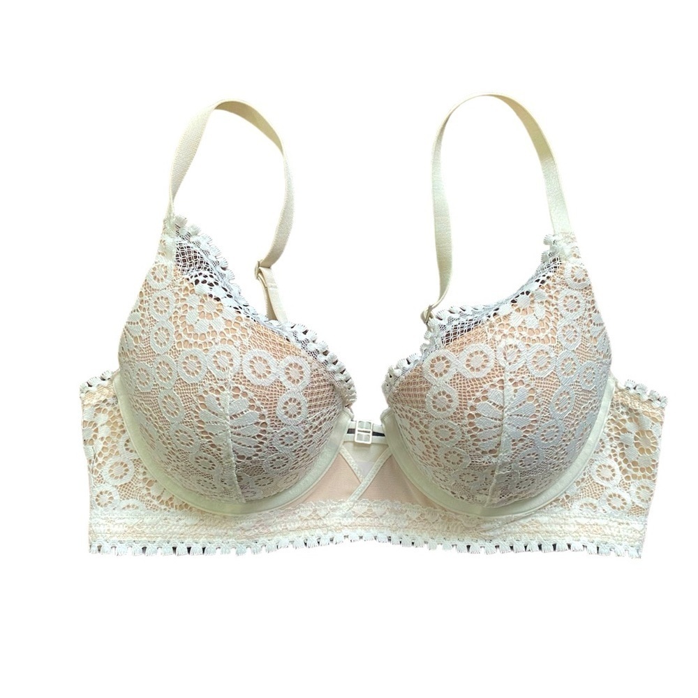 Aerie Cream Real Power Plunge Bra 34B